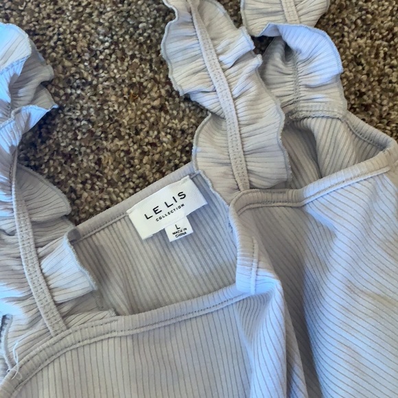 Baby Pink & Light Gray off shoulder or tank bodysuits large - Picture 3 of 3